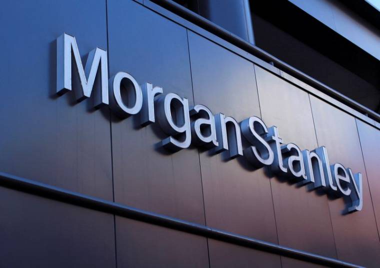 Photo d'archives du logo de Morgan Stanley sur un bâtiment à San Diego, Californie