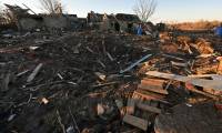 Des habitations détruites par les bombardements russes dans le village de Petropavlivka près de Koupiansk, dans la région de Kharkiv en Ukraine, le 30 novembre 2023 ( AFP / SERGEY BOBOK )