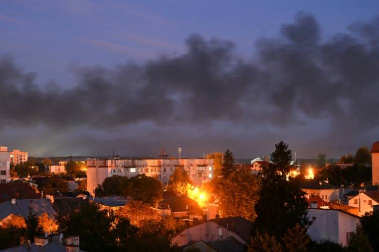 Attaque de drone sur la ville de Lviv, le 19 septembre 2023 en Ukraine ( AFP / YURIY DYACHYSHYN )
