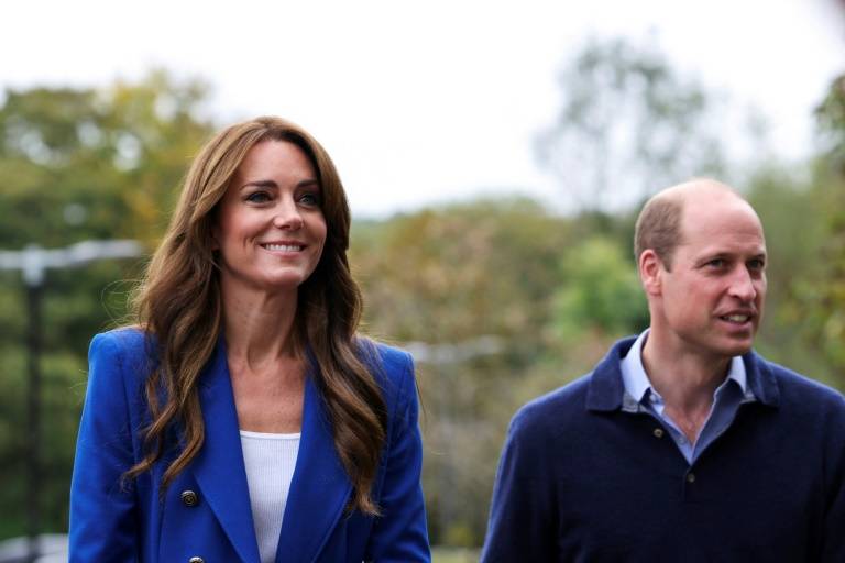 La princesse et le prince de Galles, Kate et William, près de Marlow, à l'ouest de Londres, le 12 octobre 2023 ( POOL / SUZANNE PLUNKETT )