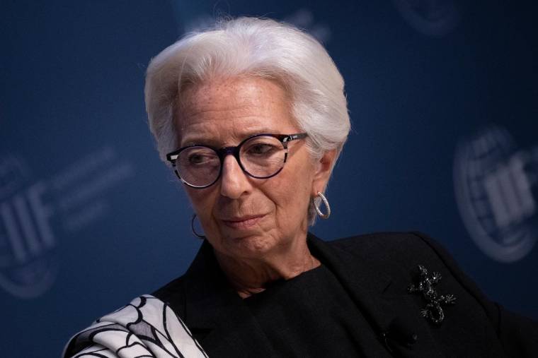 La présidente de la BCE Christine Lagarde le 12 octobre 2022 à Washington DC. ( AFP / BRENDAN SMIALOWSKI )