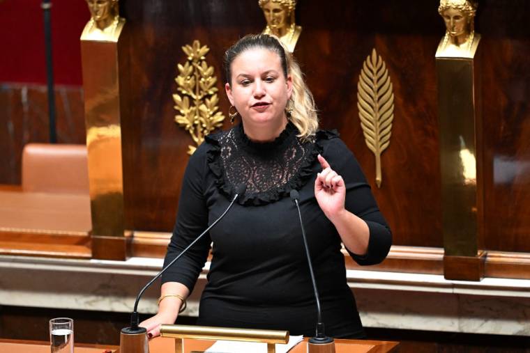 Mathilde Panot à Paris, le 23 octobre 2023. ( AFP / BERTRAND GUAY )