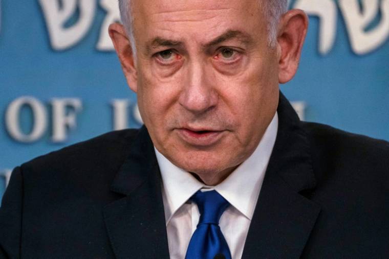 Le Premier ministre Benjamin Netanyahu, le 17 mars 2024 à Jérusalem ( POOL / Leo Correa )