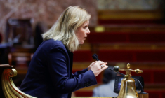 La présidente de l'Assemblée nationale Yaël Braun-Pivet le 16 décembre 2024 à l'Assemblée à Paris ( AFP / GEOFFROY VAN DER HASSELT )