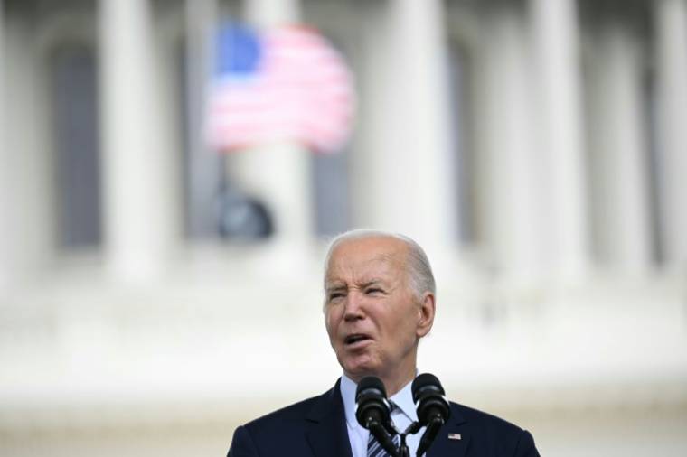 Joe Biden à Washington le 15 mai 2024 ( AFP / Mandel NGAN )