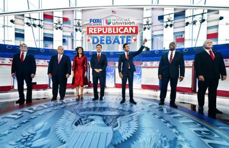 Les candidats républicains à la présidentielle de 2024, lors d'un débat en Californie, le 27 septembre 2023 ( AFP / Frederic J. BROWN )
