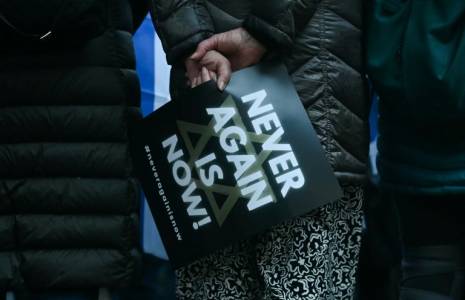 La Ligue antidiffamation s'est alarmée du "niveau sans précédent" d'actes antisémites enregistrés en 2023, dans son rapport annuel mondial ( AFP / JUSTIN TALLIS )