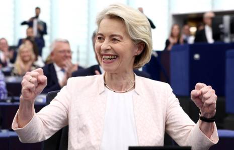 Ursula von der Leyen à Strasbourg, le 18 juillet 2024. ( AFP / FREDERICK FLORIN )