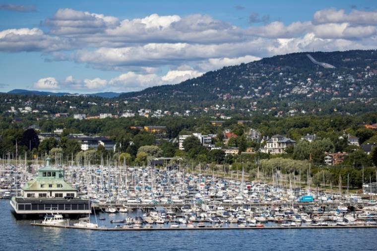 Des bateaux amarrés à la marina de Kongen à Oslo, le 25 juillet 2020 en Norvège ( AFP / Odd ANDERSEN )