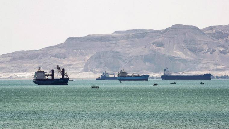 Le canal de Suez, le 28 mars 2021. ( AFP / AHMED HASAN )