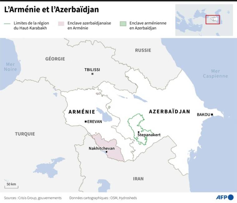 L'Arménie et l'Azerbaïdjan ( AFP / Valentin RAKOVSKY )