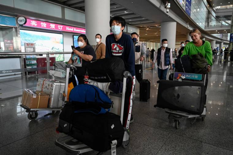 Hall d'arrivée des vols internationaux à l'aéroport de Pékin ( AFP / Jade GAO )