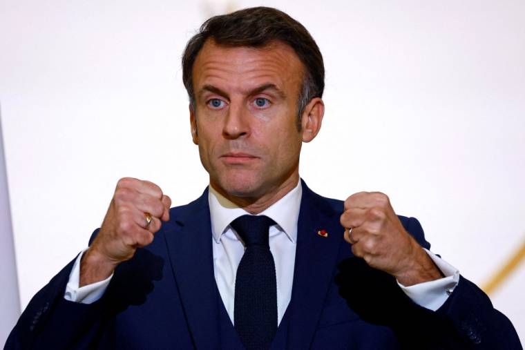 Emmanuel Macron, le 21 novembre 2023, à Paris ( POOL / SARAH MEYSSONNIER )