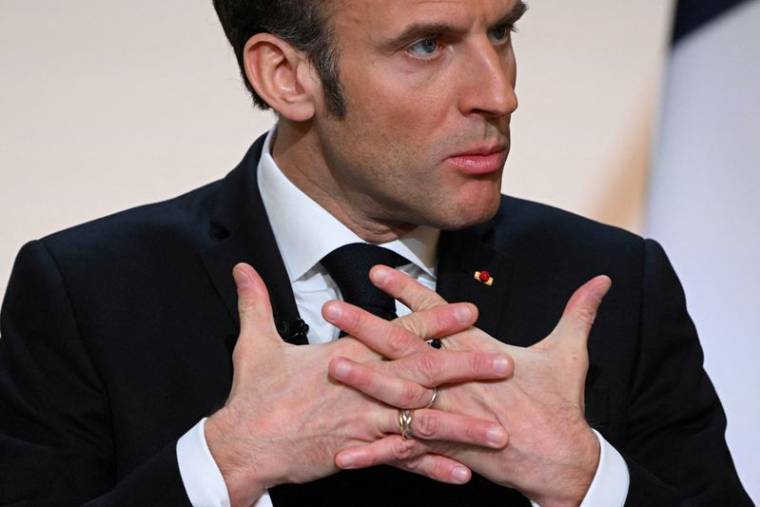 Emmanuel Macron lors d'un discours, à l'Elysée