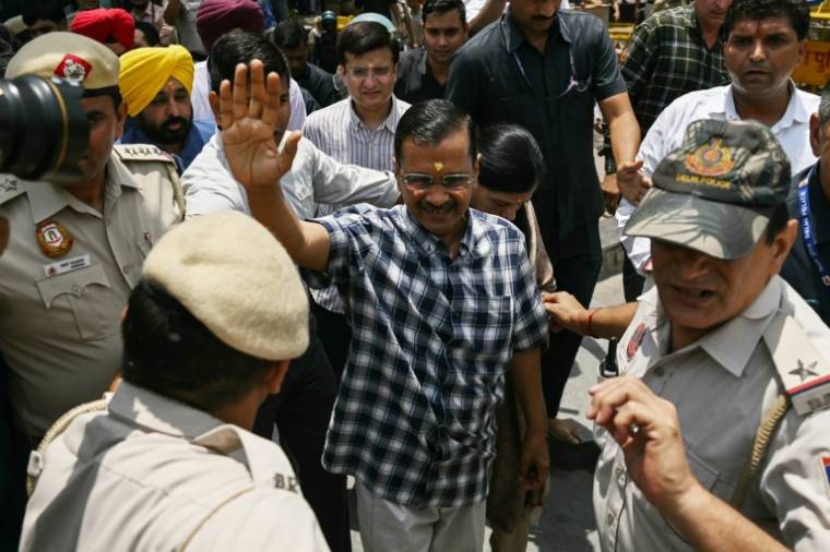 Arvind Kejriwal, l'un des principaux opposants du Premier ministre Narendra Modi, le 11 mai 2024 à New Delhi ( AFP / Arun SANKAR )