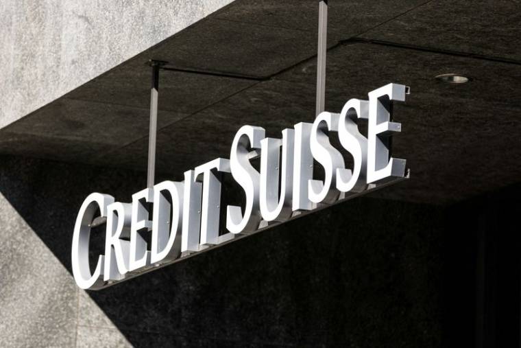 Photo d'archives du logo Credit Suisse visible à Zurich