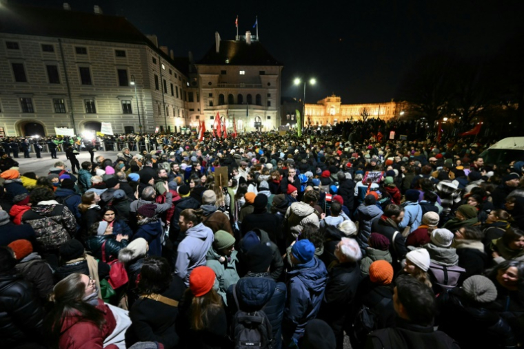 Manifestation contre l'extrême droite, le 9 janvier 2025 à Vienne ( AFP / Joe Klamar )