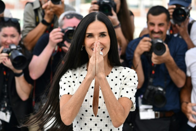 L'actrice américaine Demi Moore lors d'un photocall pour le film "The Substance" au 77e Festival de Cannes, le 20 mai 2024 ( AFP / CHRISTOPHE SIMON )