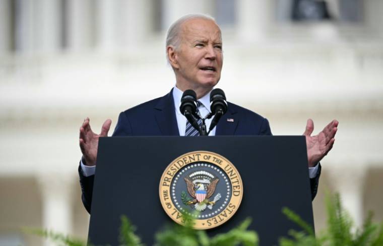 Le président américain Joe Biden à Washington, le 15 mai 2024 ( AFP / Mandel NGAN )