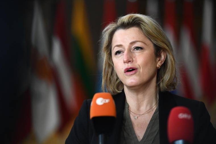 Barbara Pompili, le 20 décembre 2021, à Bruxelles ( AFP / JOHN THYS )