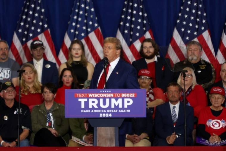 Donald Trump en campagne dans le Wisconsin, Etats-Unis, le 2 avril 2024 ( AFP / Alex Wroblewski )