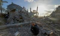 Les décombres de maisons détruites dans des bombardements israéliens à Rafah, dans le sud de la bande de Gaza, le 22 février 2024 ( AFP / MOHAMMED ABED )