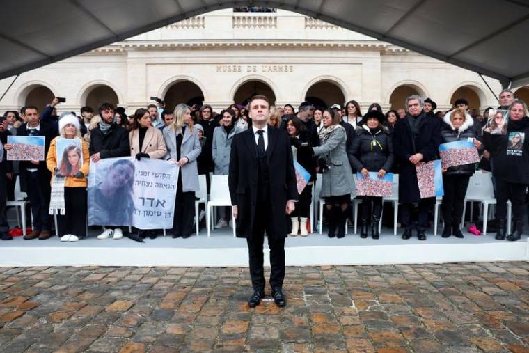 Cérémonie d'hommage aux victimes françaises des attentats du Hamas à Paris