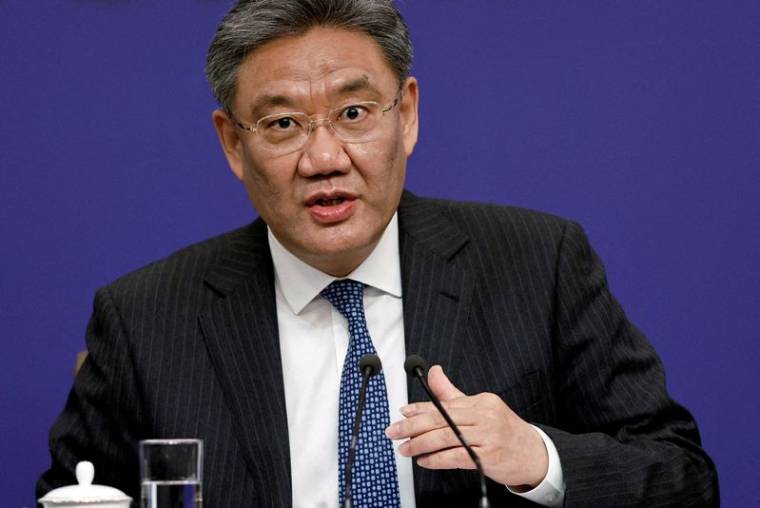 Wang Wentao, ministre chinois du commerce, à Pékin