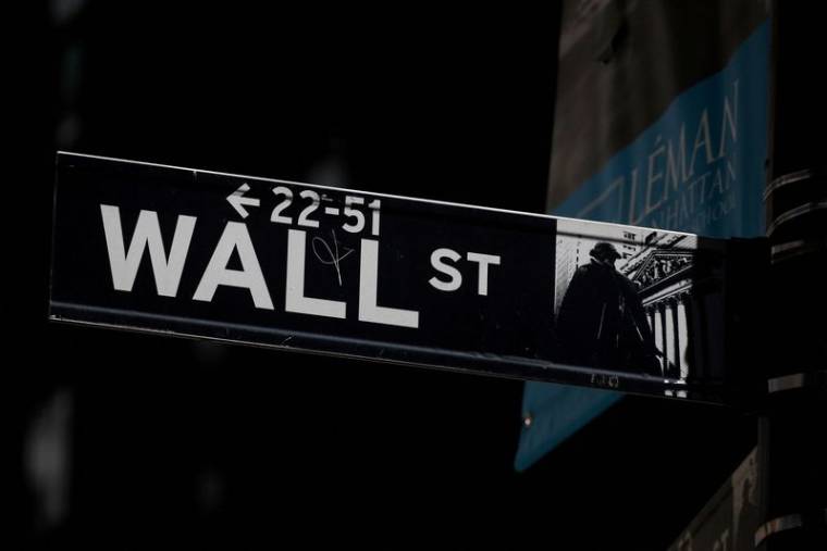 File photo showing a Wall Street street sign near the New York Stock Exchange