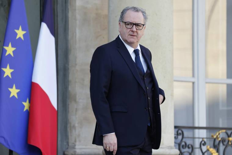 Le président de l'Assemblée, Richard Ferrand, à l'Elysée le 8 mars 2022. ( AFP / Ludovic MARIN )
