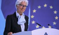 La présidente de la Banque centrale européenne (BCE) Christine Lagarde, lors d'une conférence de presse à Francfort, le 11 avril 2024 ( AFP / Kirill KUDRYAVTSEV )