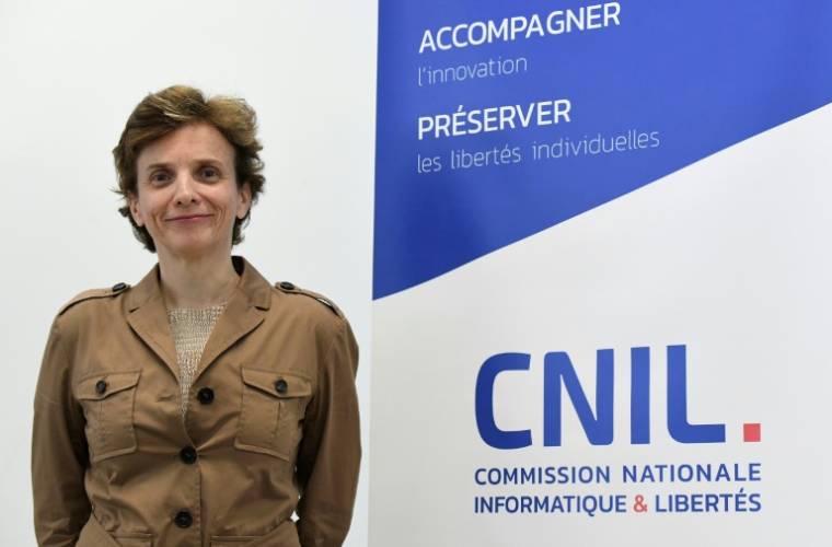 Marie-Lauren Denis, présidente de la Cnil, le 11 mai 2023 à Paris ( AFP / Eric PIERMONT )