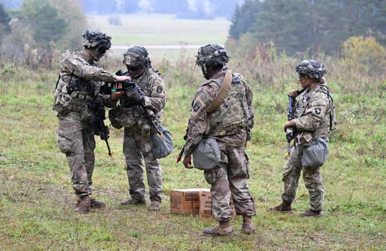 Des soldats américains à Hohenfels, en Allemagne, le 24 octobre 2023. ( AFP / CHRISTOF STACHE )