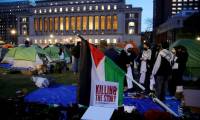 Le campus de l'université Columbia occupé par des manifestants pro-palestiniens, le 25 avril 2024 à New York ( AFP / Leonardo Munoz )
