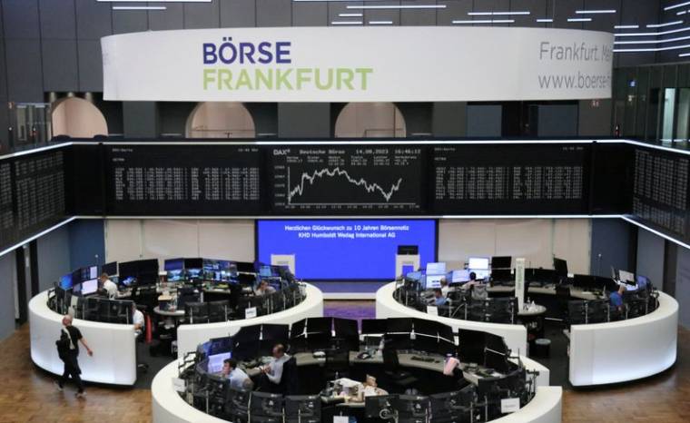 L'indice des prix des actions allemandes représenté à la bourse de Francfort