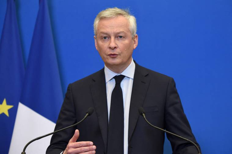 Le ministre de l'Economie et des Finances Bruno Le Maire, le 26 avril 2021 à Paris. ( AFP / ERIC PIERMONT )