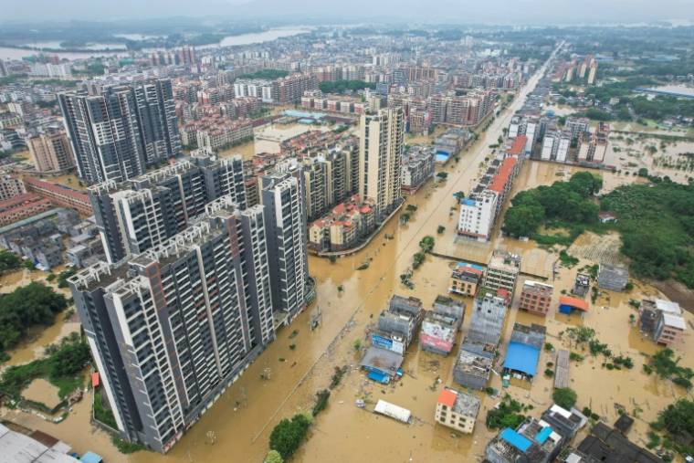 Les inondations à Qingyuan, en Chine, le 22 avril 2024 ( CNS / STR )