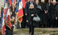 Marine Le Pen à la messe en hommage à son père, Jean-Marie Le Pen, à Notre-Dame du Val-de-Grace, Paris, le 16 janvier 2025 ( AFP / Bertrand GUAY )