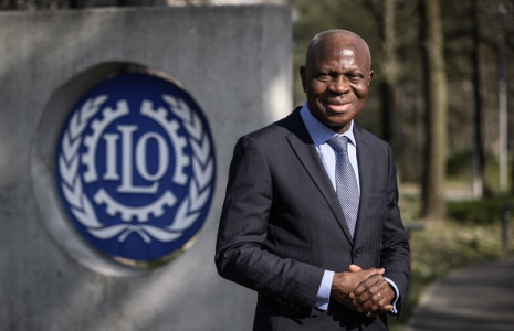 Gilbert Houngbo à Genève, en Suisse, le 25 mars 2022. ( AFP / FABRICE COFFRINI )