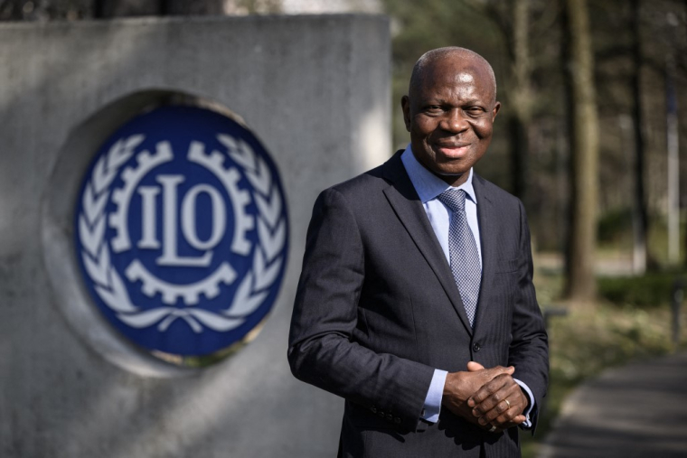 Gilbert Houngbo à Genève, en Suisse, le 25 mars 2022. ( AFP / FABRICE COFFRINI )