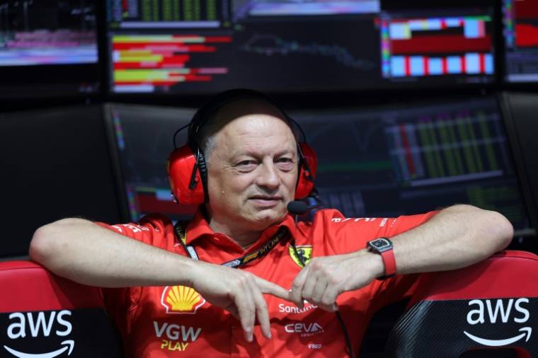 La patron de Ferrari Frederic Vasseur lors du Grand Prix d'Arabie saoudite de Formule 1 à Jeddah le 8 mars 2024. ( POOL / Giuseppe CACACE  )