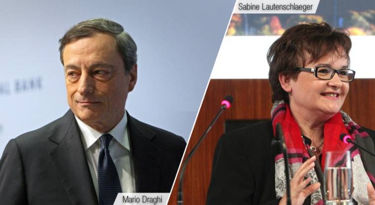 Mario-Draghi et Sabine-Lautenschlaeger©AFP