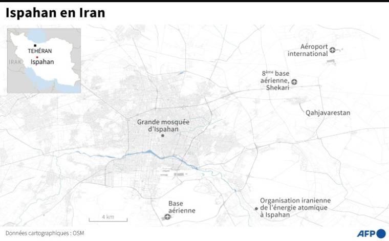 Carte de la ville d'Ispahan en Iran ( AFP / Olivia BUGAULT )