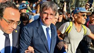 Le leader indépendantiste catalan Carles Puigdemont de retour à Barcelone, le 8 août 2024 ( AFP / MANAURE QUINTERO )