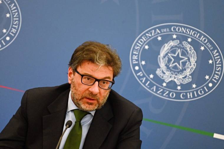 Giancarlo Giorgetti, à Rome, en 2022 ( AFP / ANDREAS SOLARO )