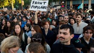 Manifestation contre le Rassemblement national le 10 juin 2024 à Paris ( AFP / Geoffroy VAN DER HASSELT )