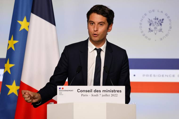 Gabriel Attal, le 7 juillet 2022, à Paris ( AFP / Ludovic MARIN )
