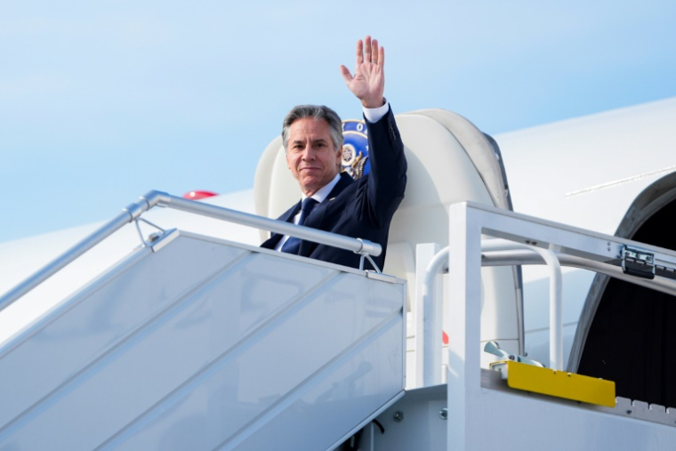 Le secrétaire d'Etat américain Antony Blinken à son arrivée à l'aéroport de Varsovie, le 12 septembre 2024 en Pologne ( POOL / Mark Schiefelbein )