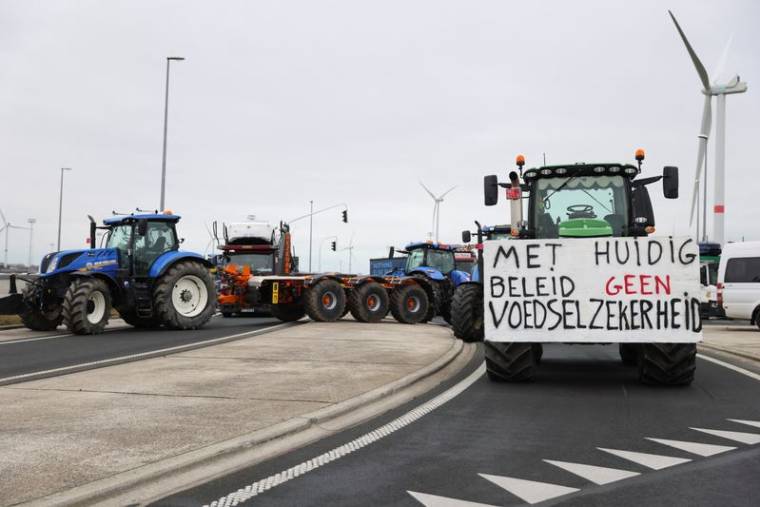 Manifestation d'agriculteurs belges à Zeebruge