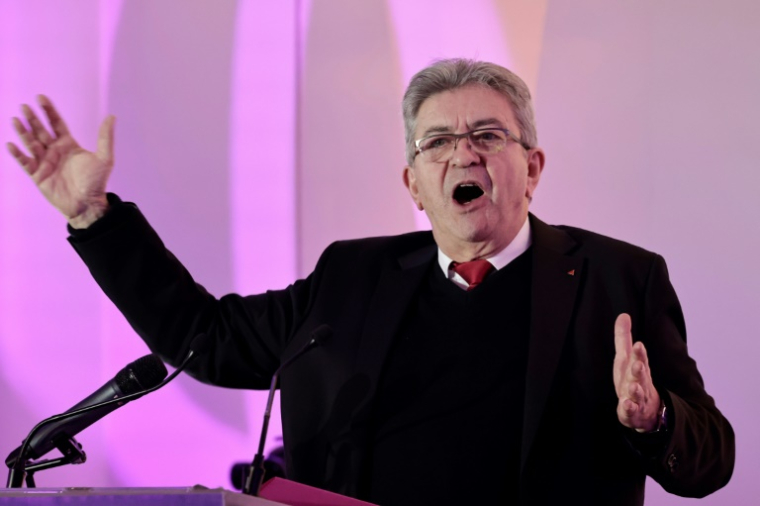 Jean-Luc Mélenchon le 23 janvier 2025, à Villeneuve-Saint-Georges, dans le Val-de-Marne ( AFP / STEPHANE DE SAKUTIN )